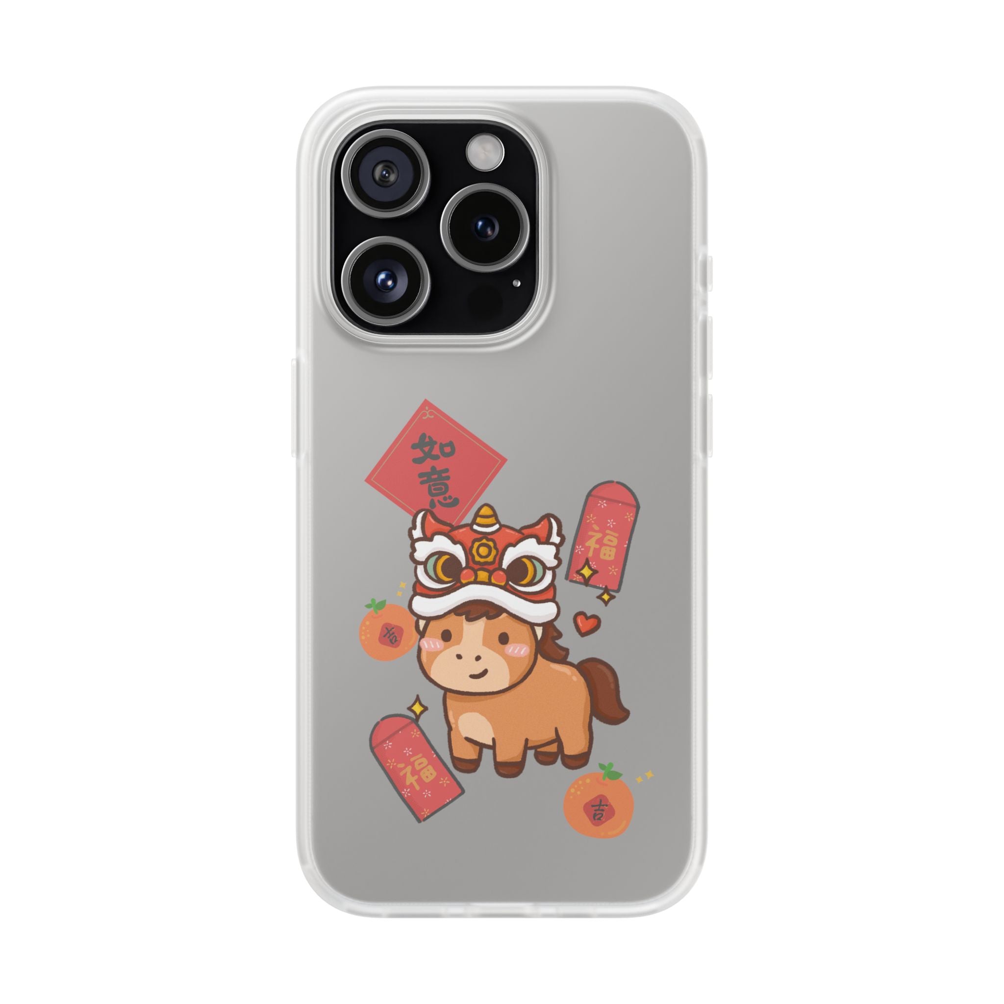 Chinese New Year Year of the Fire Horse Lion Dance iPhone Case