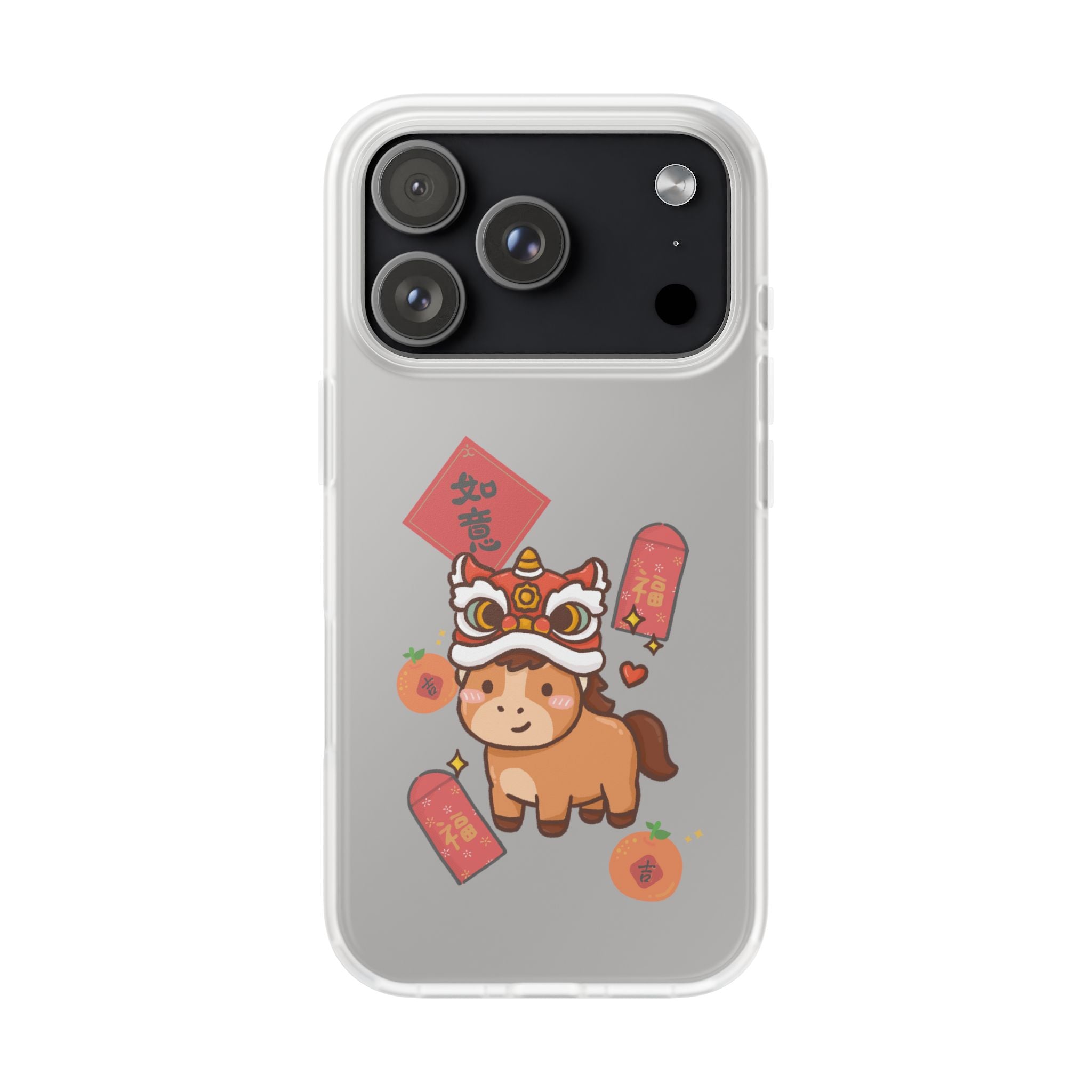 Chinese New Year Year of the Fire Horse Lion Dance iPhone Case