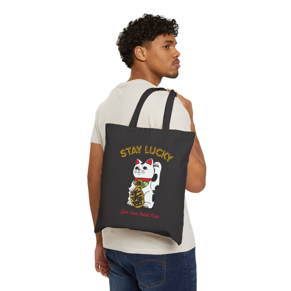 Chinese New Year Lucky Cat Canvas Tote| Lunar New Year Reusable Bag