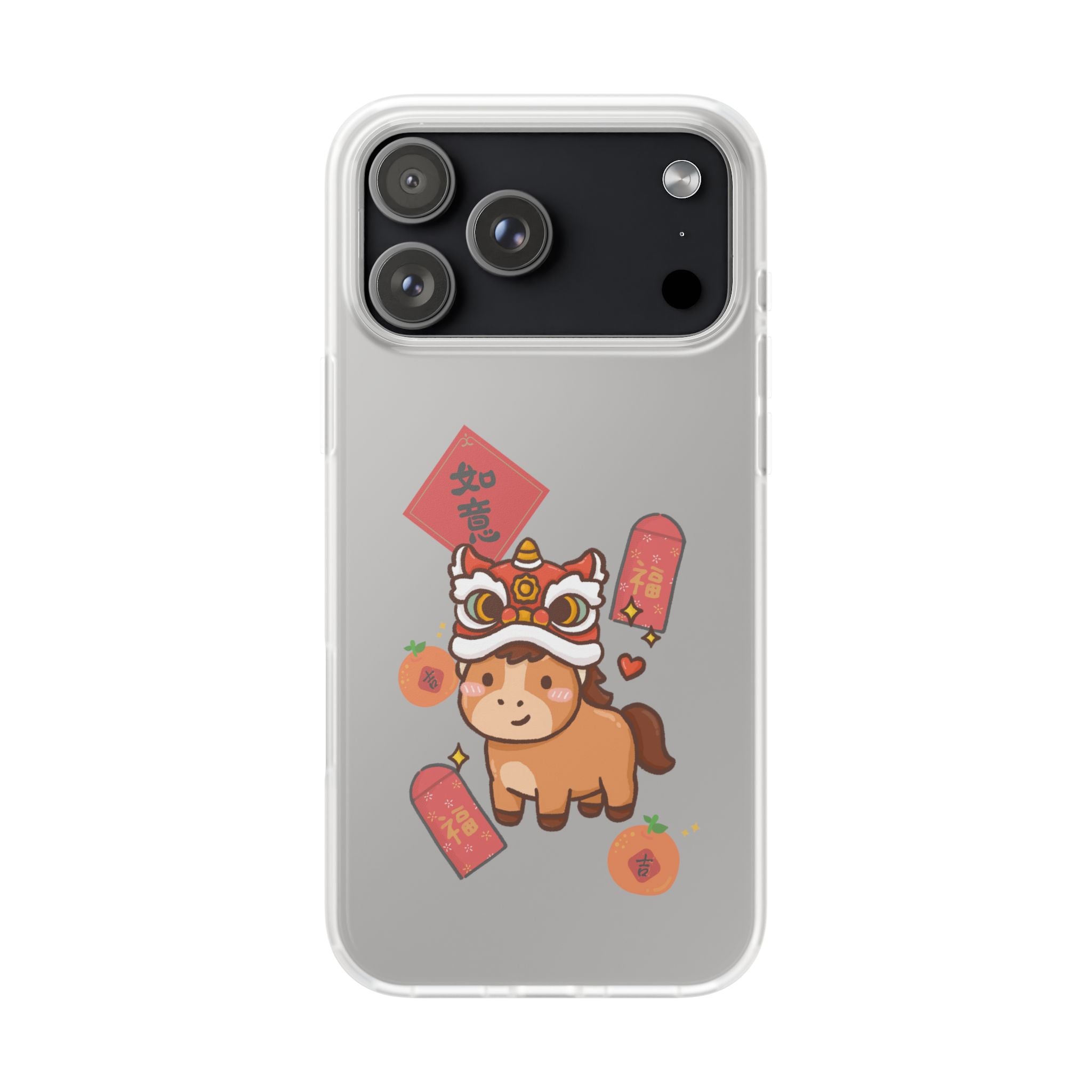 Chinese New Year Year of the Fire Horse Lion Dance iPhone Case