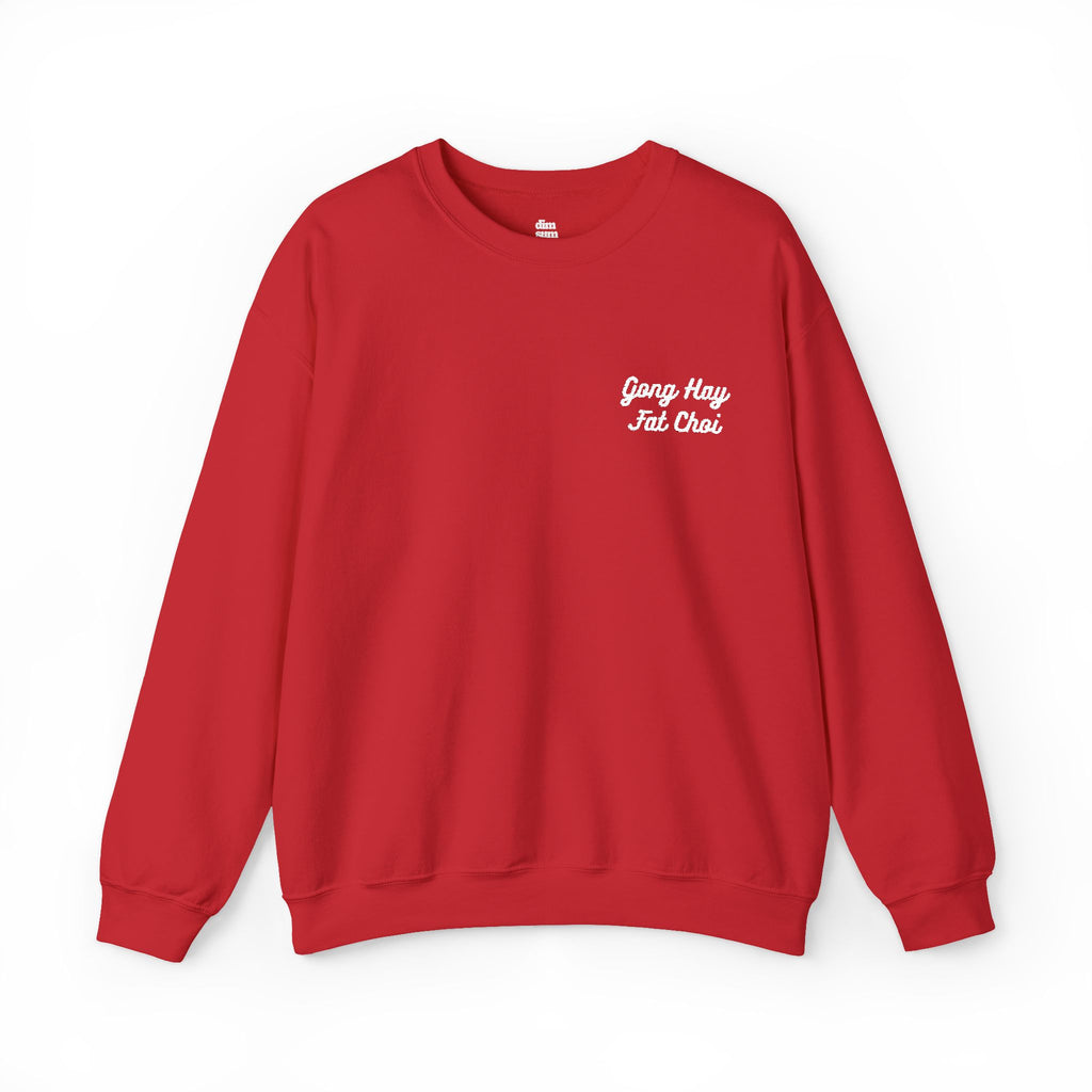 Chinese New Year Red Gong Hay Fat Choi Embroidered Sweatshirt