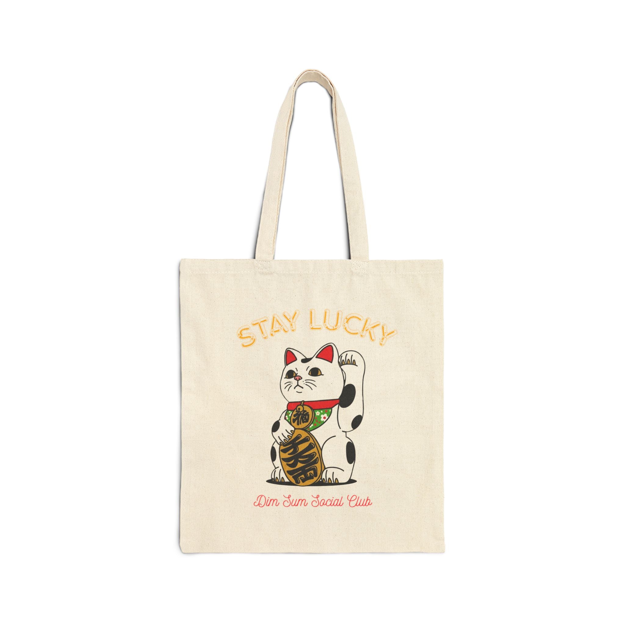 Chinese New Year Lucky Cat Canvas Tote| Lunar New Year Reusable Bag