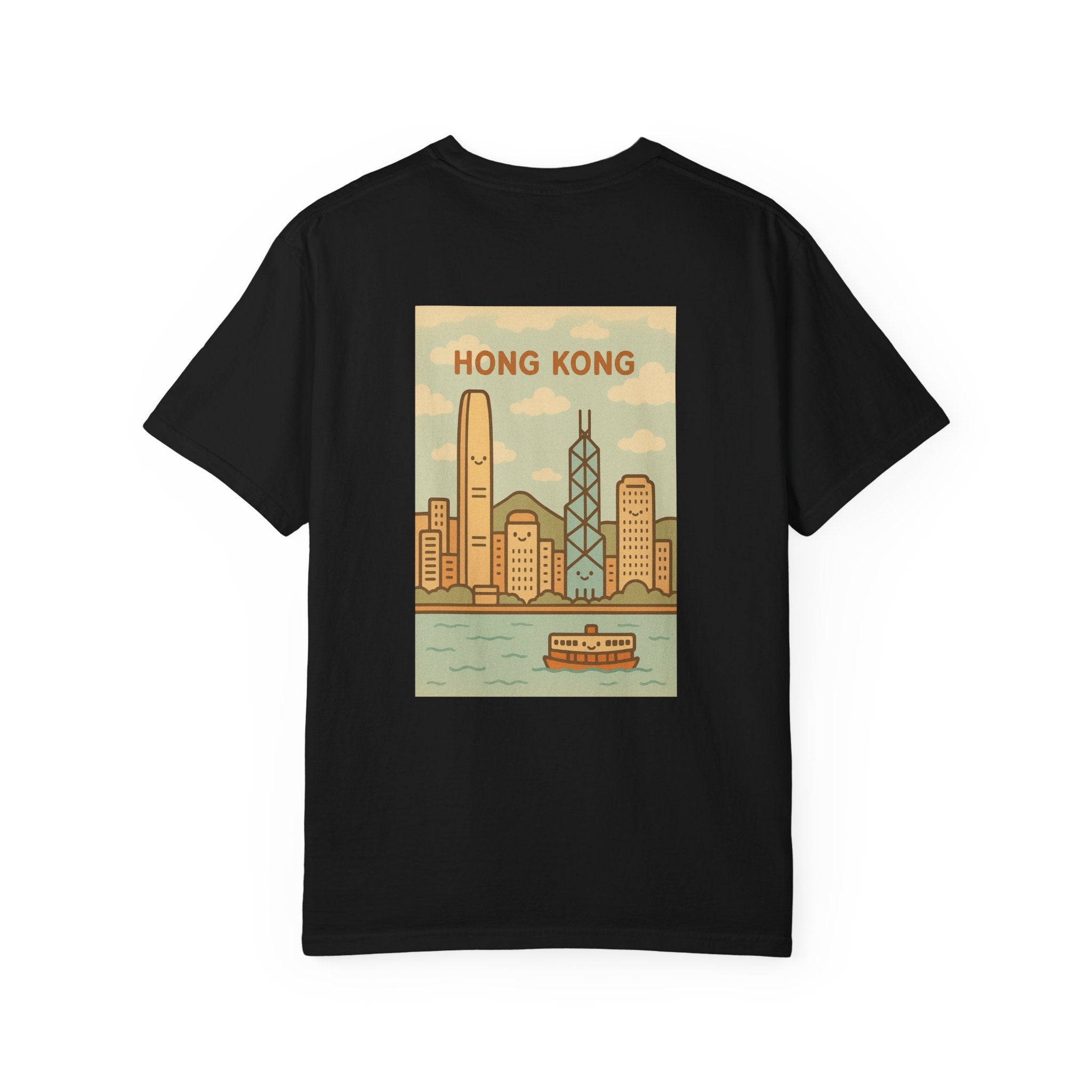 Hong Kong Cartoon Skyline Graphic T-shirt