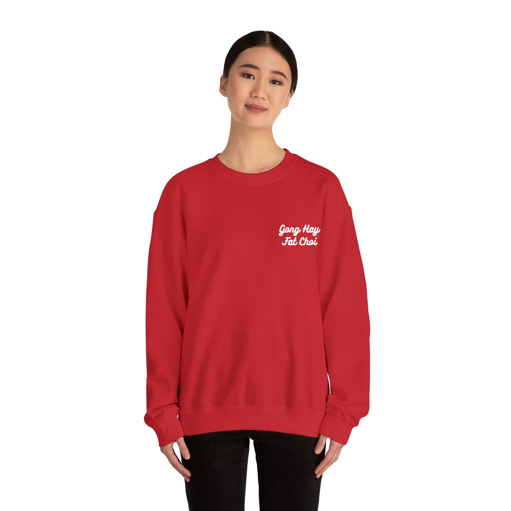 Chinese New Year Red Gong Hay Fat Choi Embroidered Sweatshirt