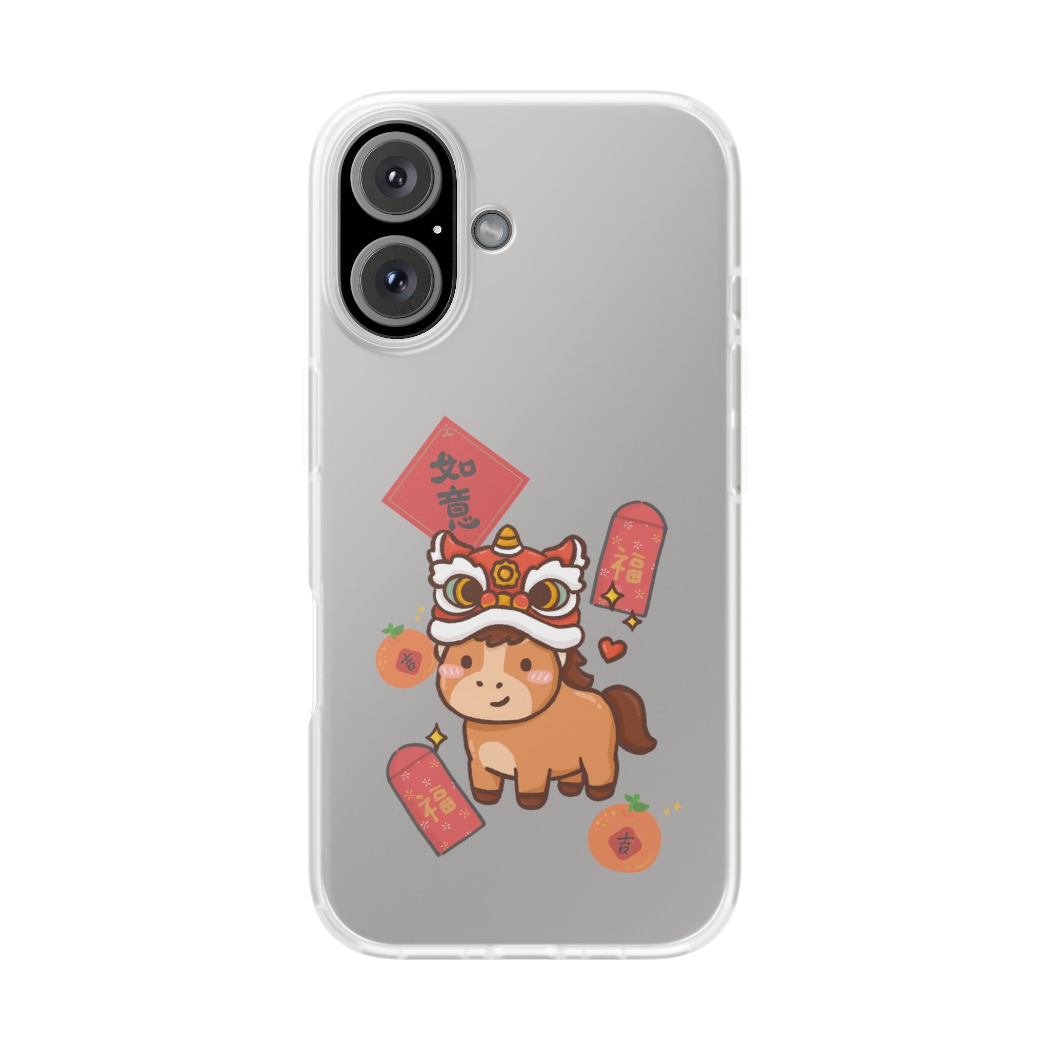 Chinese New Year Year of the Fire Horse Lion Dance iPhone Case